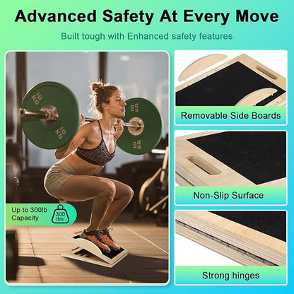 3 in 1 Slant Board for Calf Stretching, Anti Slip Squats Wedge Balance Board - Image 4