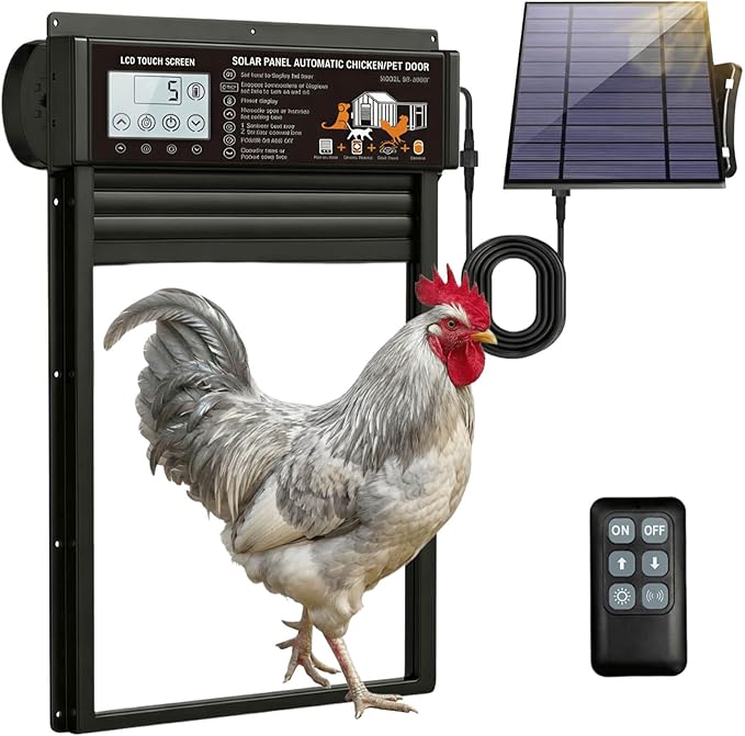 XRDZYXGS Automatic Chicken Coop Door Opener, Space-Saving Roll-up Design by XRDZYXGS
