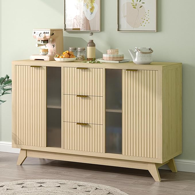 Fluted Sideboard Buffet Cabinet by GlouModFurniture