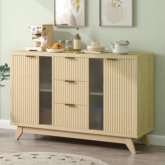 Fluted Sideboard Buffet Cabinet by GlouModFurniture