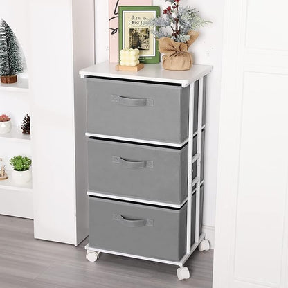 MAX Houser Dresser Tower with 3 Drawers, Fabric Dresser Drawer Organizer Unit - Image 6