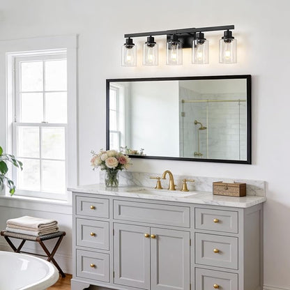 DIKAIDA 5-Light Black Bathroom Vanity Light, Modern Vanity Lighting Fixture - Image 2