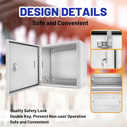 Outdoor Electrical Box 12 x 12 x 8''D NEMA 4X Enclosure Steel Box, Waterproof & - Image 4