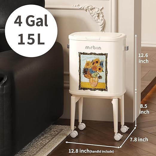 MRBIN Metal Slim Bathroom Trash Can - Image 7