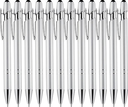 LINFANC 12 Pack Silver Ballpoint Pen by LINFANC