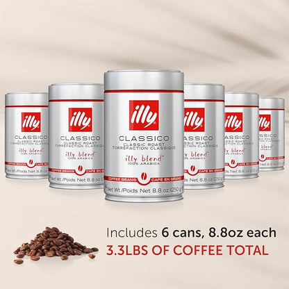 illy Whole Bean Coffee, Classico Medium Roast, 100% Arabica, Premium Italian - Image 2