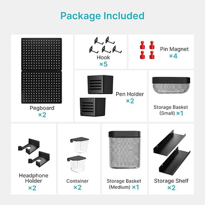 PEGZONE Pegboard Wall Organizer Combination Kit, Overall 33.1"x20.5" Metal - Image 3