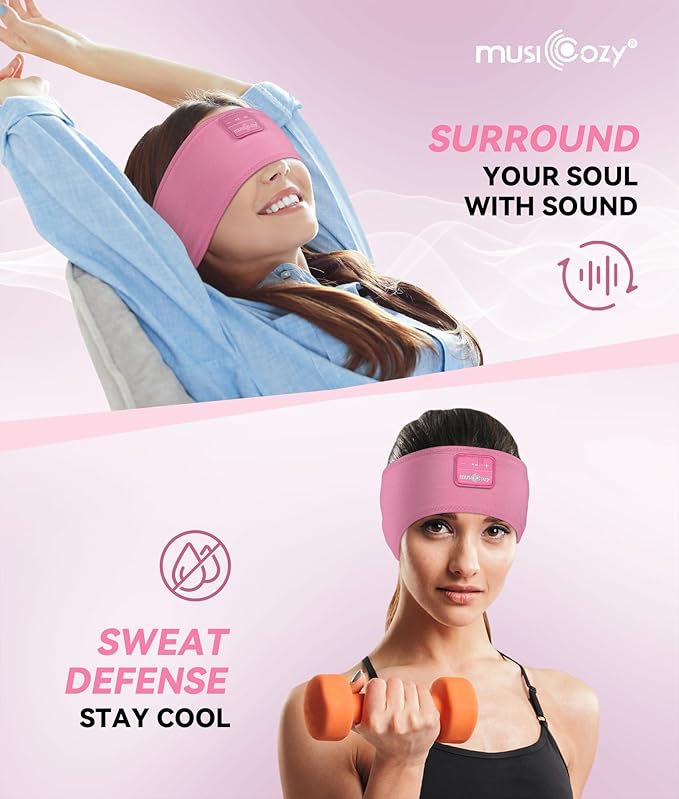MUSICOZY Sleep Headphones Headband Bluetooth 5.4 Wireless Headband Headphones - Image 3