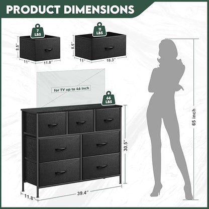 Dresser for Bedroom with 7 Drawers, Chest of Drawers, Storage Drawers Organizer - Image 3