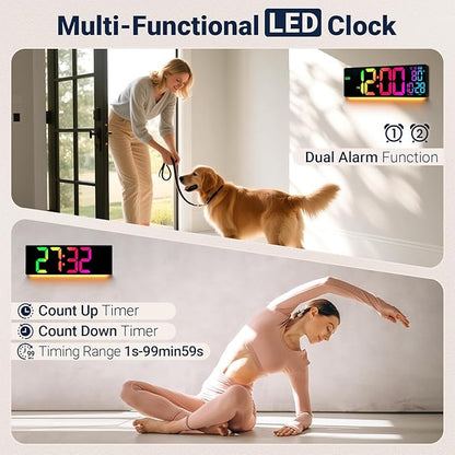 16.5" Large Digital Wall Clock: Wall Mount Decor Clock Large Display - Image 4