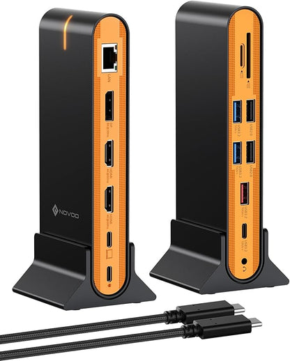 NOVOO Laptop Docking Station Dual Monitor, 15 in 1 Triple Display, 8K@30Hz DP - Image 8