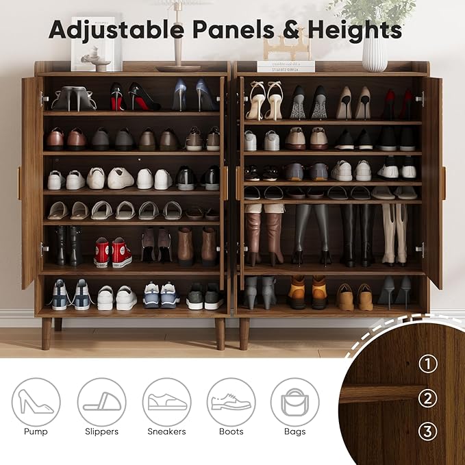 Smuxee Walnut Shoe Cabinet - Image 4