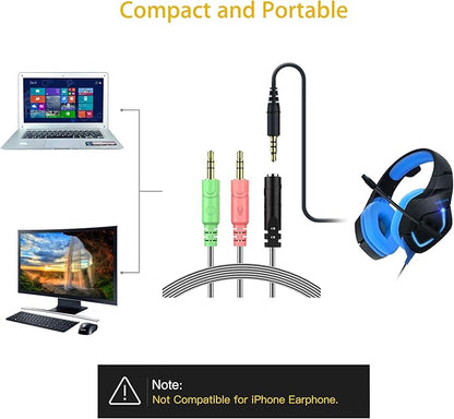 MillSO Headset Adapter 3.3 Feet 3.5mm Audio Jack Y Cable Headphone Adapter 1x - Image 4