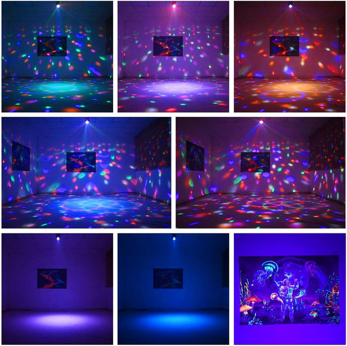 Laucnpty Disco Ball Party Lights Sound Activated Strobe DJ Stage Lighting for Indoor Room Outdoor Dance Floor Parties Birthday Rave Home Karaoke Halloween Christmas Wedding Show Bar Club Decorations
