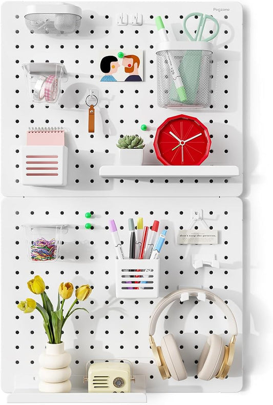PEGZONE Pegboard Wall Organizer Combination Kit, Overall 33.1"x20.5" Metal by Pegzone
