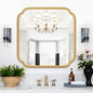 Gold Bathroom Mirror for Wall 24" x 24" Modern Rounded Corner Square Mirror by FerytangeHome