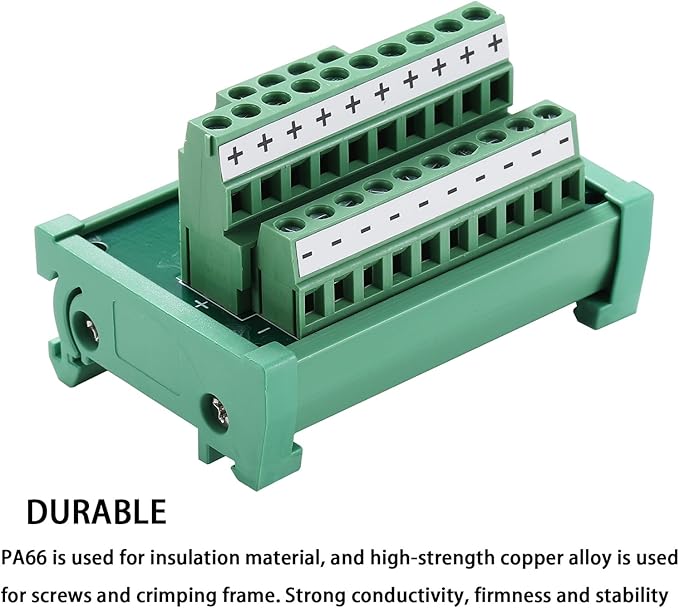 ANMBEST 2 in 10 Out Terminal Blocks Module, 25A DIN Rail and Panel Mounting - Image 3