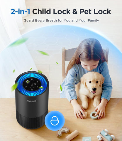 mooka h13 hepa air purifier for home pet, view 9