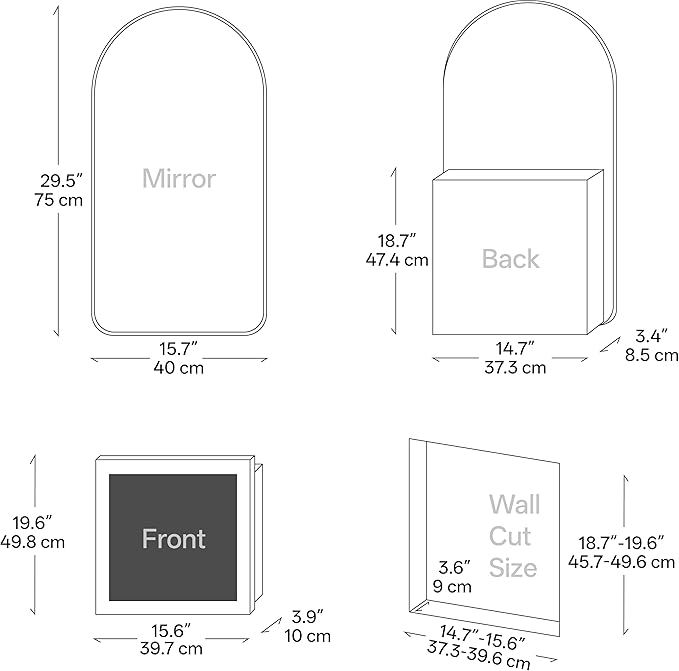 LED Arched Bathroom Medicine Cabinet - Image 2