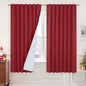 LAMIT 100% Blackout Linen Curtains 63 Inches Long, Linen Textured Living Room by LAMIT