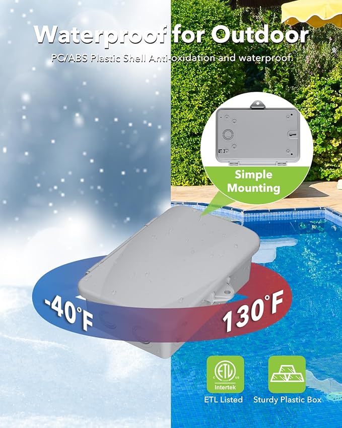 BN-LINK Pool Pump Timer, Outdoor Mechanical Timer Box, Heavy Duty 24 Hour - Image 5