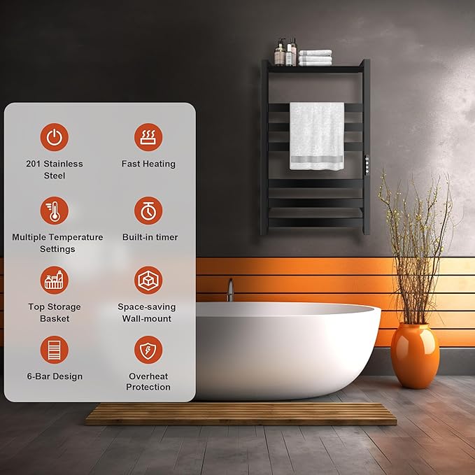 Towel Warmer, Stainless Steel Towel Warmer Rack - Image 2