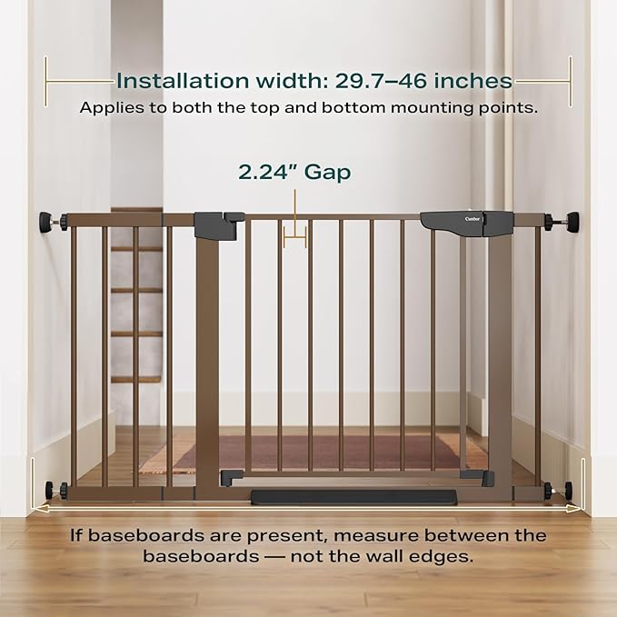 Cumbor 29.7-46" Baby Gate for Stairs, Mom's Choice Awards Winner-Auto Close Dog - Image 2