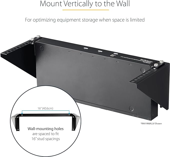 StarTech.com 5U Vertical Wall Mount Rack - 19in Low Profile Open Wall Mounting - Image 4