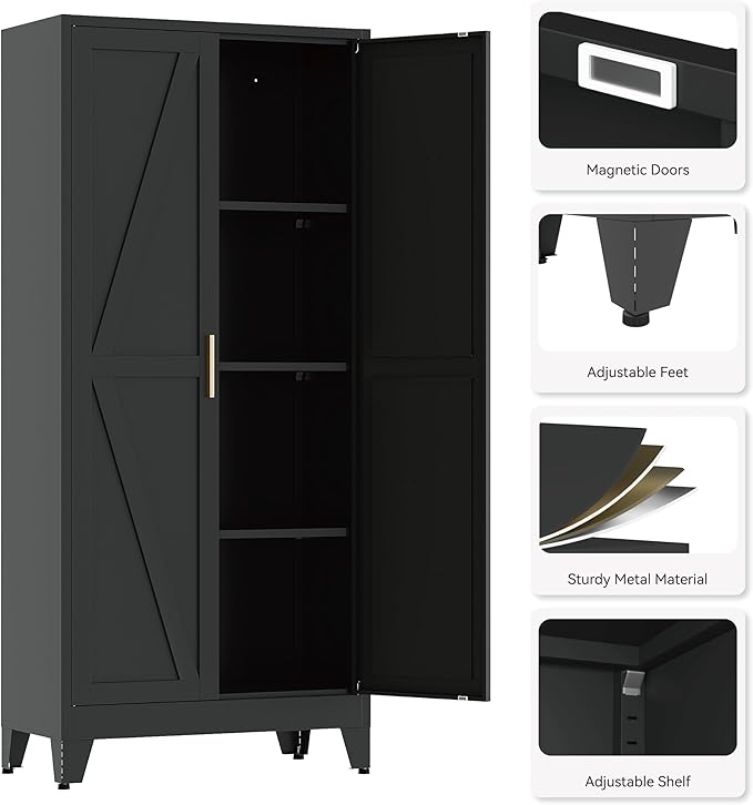 61" Tall Pantry Cabinet, Kitchen Pantry Storage Cabinets - Image 4