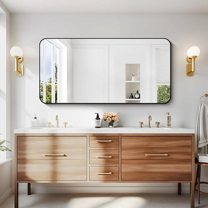 24" x 48"Bathroom Mirror, Matte Black Wall Mirror - Image 4