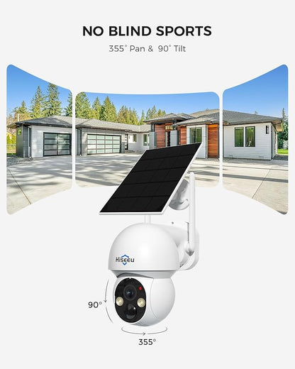 Hiseeu Solar Security Camera Outdoor, 4MP Cameras, Wireless Home Security - Image 4