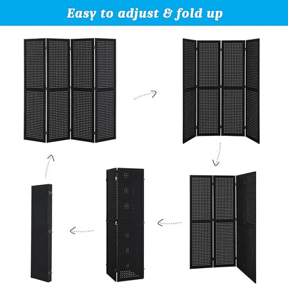 Bonnlo 4 Panel Pegboard Freestanding, 5 FT Portable Display Board Organizer - Image 3