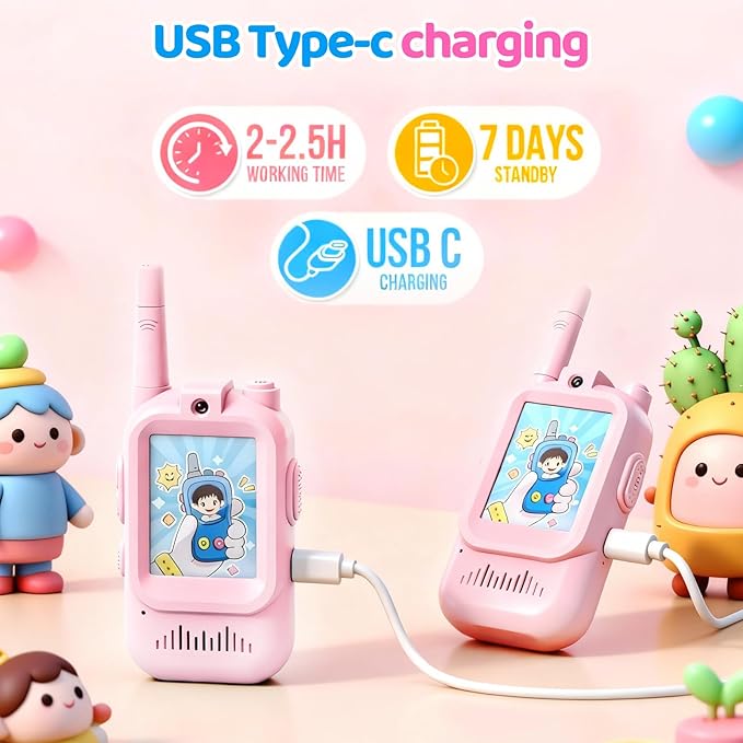 Video Walkie Talkies for Kids Toys, for Grandkids, 2 Pack HD Kids Walkie - Image 3