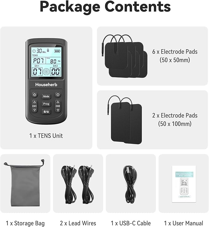 TENS Unit Muscle Stimulator for Pain Relief, 3-in-1 EMS TENS Machine - Image 7