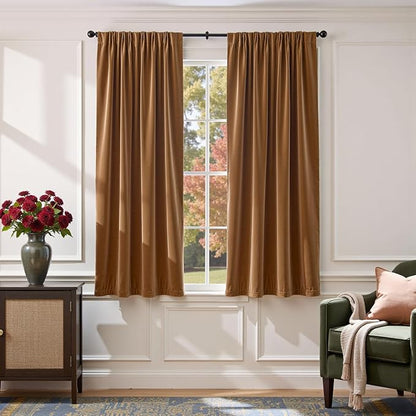 Lazzzy Velvet Blackout Curtains Thermal Insulated Room Window Drapes Super Soft by Lazzzy