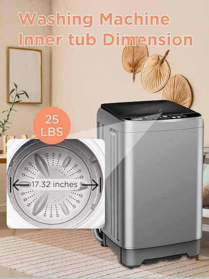 25 lbs Washing Machines with 10 Program 8 Water Level, Full Automatic Washer - Image 8