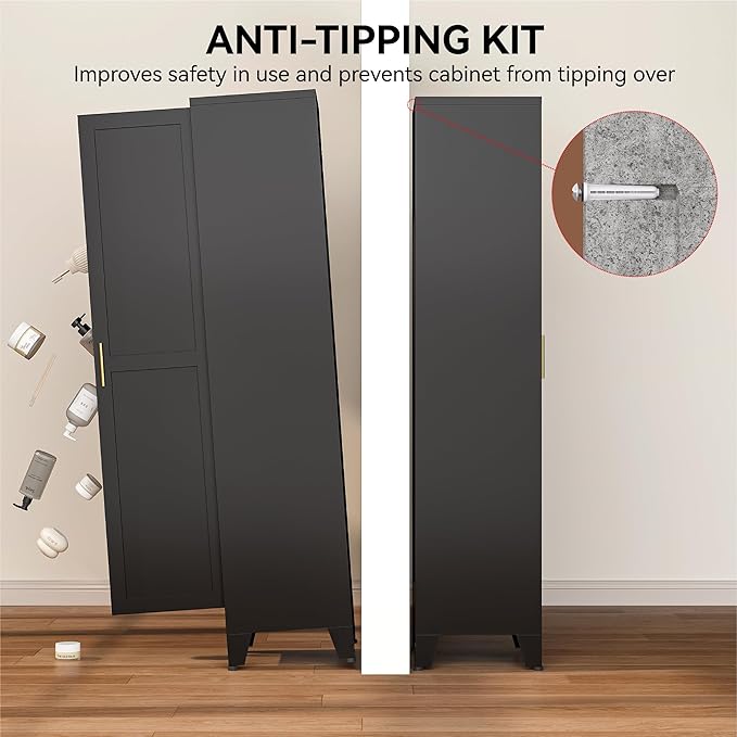 COFaR 67" Modern Pantry Cabinet, Slim Freestanding Cupboard - Image 7