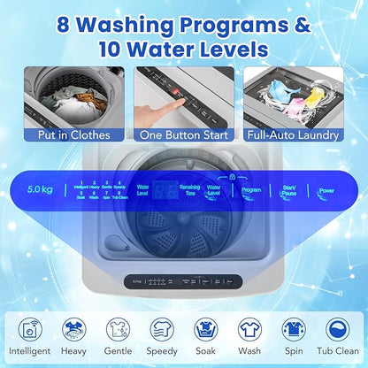 COSTWAY Portable Washing Machine, 11 LBS Full Automatic Portable Washer - Image 3