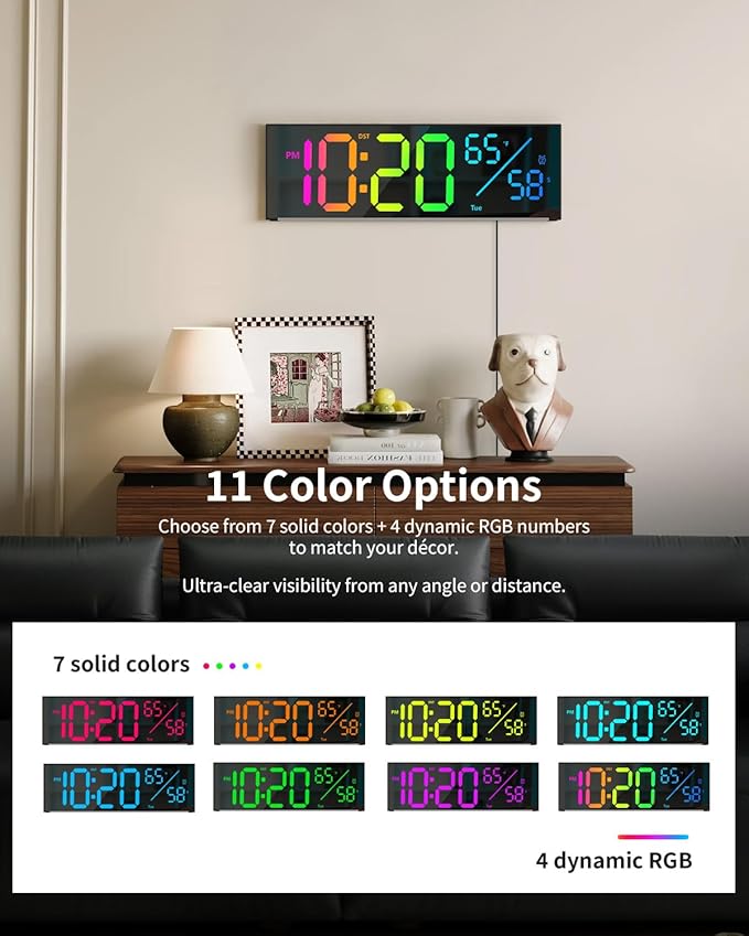Digital Wall Clock, Large Display Digital Clock - Image 3