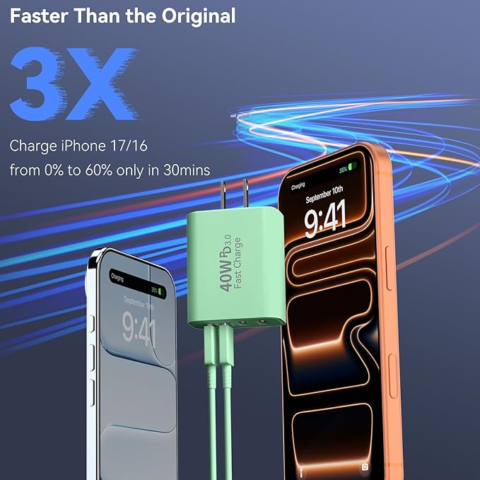 USB C Wall Fast Charger Block, 40W 4-Port Type C Chargers Fast Charging Blocks - Image 5