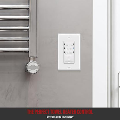 Enerlites Bathroom Timer Countdown Switch, HET06A-R | in-Wall Electrical Timer - Image 4
