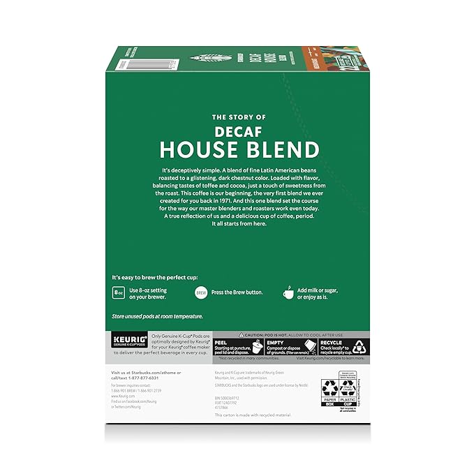 Starbucks K-Cup Coffee Pods, Medium Roast Hot or Iced Coffee, Decaf House Blend - Image 8