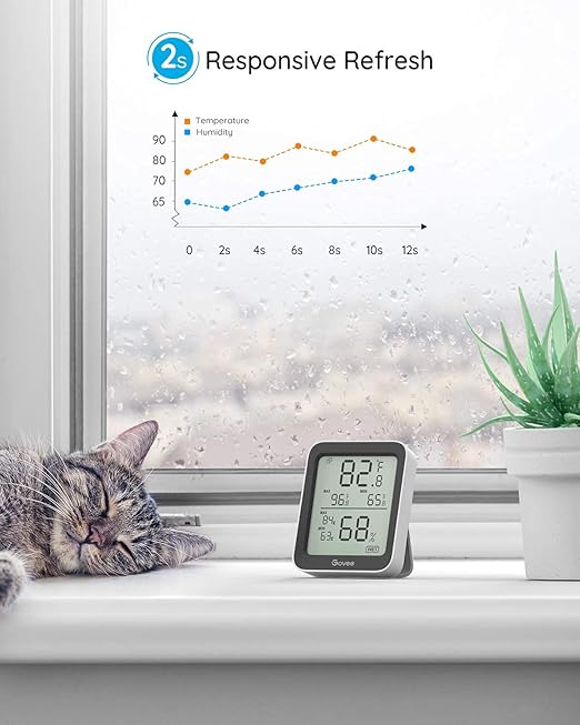 Govee Bluetooth Hygrometer Thermometer, Large LCD, Max/Min Records, 2-Year Data - Image 6