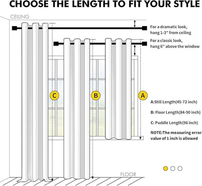 MIULEE Cream Blackout Curtains for Bedroom Living Room 54 Inches Long 2 Panels - Image 7