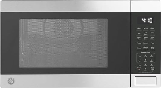 GE GCST10A1WSS 1.0 Cu Ft Convection Microwave Oven, 1050W Countertop Air Fry by GEAppliances