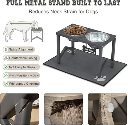 Elevated Dog Bowl Stand, 11.8 Inch Tall Raised Feeder - Image 4