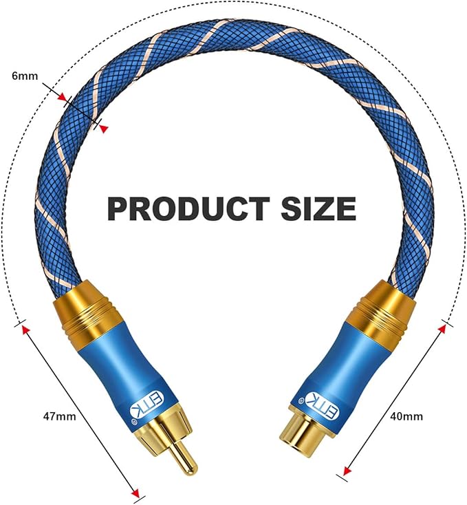 Coaxial Extension Cable EMK Coaxial Male to Female Cable Gold Plated Copper - Image 7