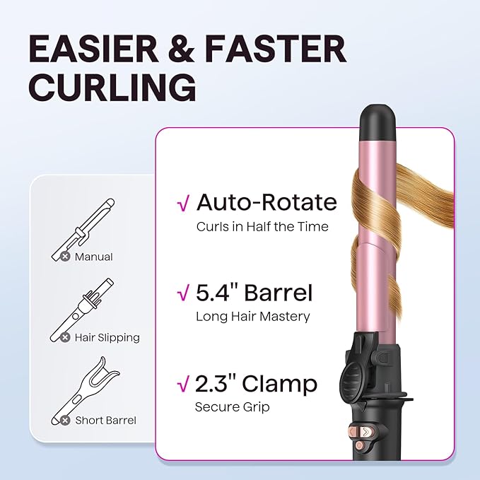 Wavytalk Rotating Curling Iron, Curl Cycle, 1 Inch Automatic Curling Wand - Image 4