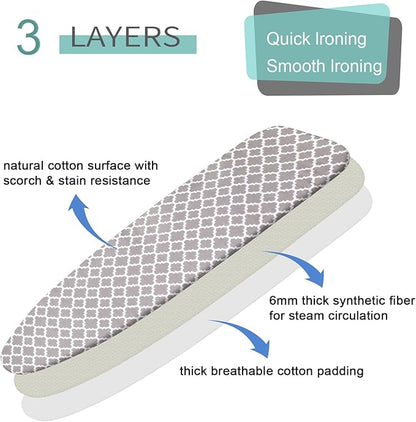 Ironing Board Cover and Pad, 18x49 Extra Wide Thick Iron Padding, Scorch & - Image 5