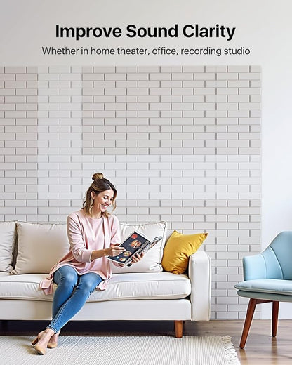 Soundsbay Acoustic Wall Panels, Self Adhesive Acoustic Panels, 12 Pack Brick - Image 5
